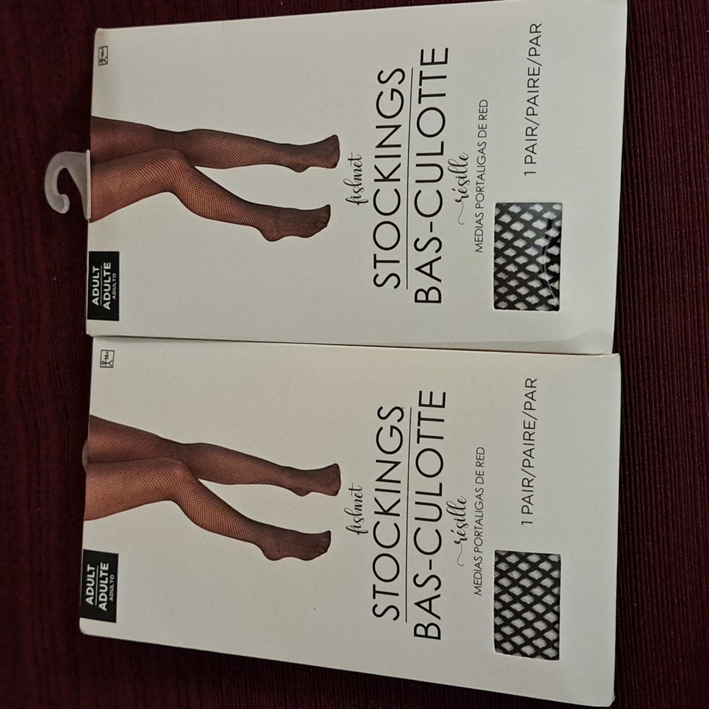 2 pair Black Fishnet Stockings (Adult)